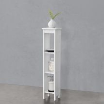 Meuble Colonne Arvika pour Salle de Bain à 3 Étagères 80 x 17 x 17 cm Blanc [en.casa]