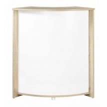 Beaux Meubles Pas Chers - Meuble-Comptoir Bar Chêne 3 Niches 96,7 x 104,8 x 44,9 cm - Coloris: Blanc