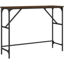 Décoshop26 - Meuble console d'entrée moderne table d'appoint 100 x 32 x 75 cm bois d'ingénierie marron et métal DEC031834
