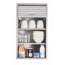 Meuble Cuisine Alu 40x72 Face Imprimée - Coloris Rideau: Hexagones Gris 521
