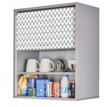 Beaux Meubles Pas Chers - Meuble Cuisine Alu 60x72 Face Imprimée - Coloris Rideau: Vagues Grises 810
