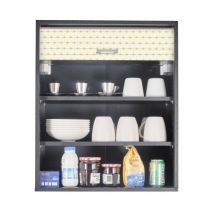 Beaux Meubles Pas Chers - Meuble Cuisine Noir 60x72 Face Imprimée - Coloris Rideau: Ciel étoilé jaune 520