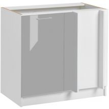 Cuisineandcie - Meuble d'angle bas Eco Gris Brillant 1 porte l 105 cm