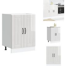 Meuble de base de lavabo Lucca blanc brillant bois ingénierie - Meuble Bas Du Lavabo - Meubles Bas Du Lavabo - Meuble Bas De Cuisine - Meuble Bas Du
