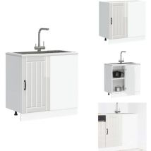 Meuble de base de lavabo Lucca blanc brillant bois ingénierie - Meuble Bas Du Lavabo - Meubles Bas Du Lavabo - Meuble Bas De Cuisine - Meuble Bas Du