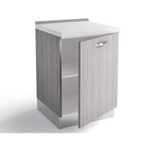 Abitare - Base cuisine 60x60x84 cm en bois gris islande avec une porte - Massa