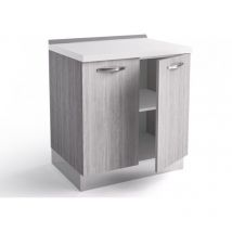 Base de cuisine 80x60x84 cm en bois gris islandais avec deux portes - Massa