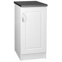 Meuble De Cuisine Bas 1 Porte 40 Cm Dina Mélaminé Avec 1 Étagère Blanc