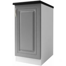 Tendencio - Meuble De Cuisine Bas 1 Porte 40 Cm Dina Mélaminé Avec 1 Étagère Gris