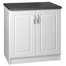Tendencio - Meuble De Cuisine Bas 2 Portes 80 Cm Dina Mélaminé Avec 1 Étagère Blanc