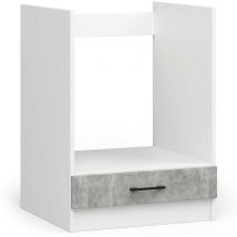 Meuble de cuisine bas / Armoire de four Akord S60 à four oliwia modulable Blanc 60 cm 1 porte couleur Béton 1 étagère 60x55x82 cm