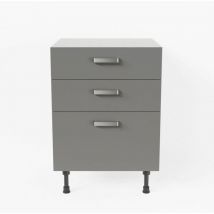 Cuisibane - Meuble de cuisine bas Casserolier - 60 cm - Gris