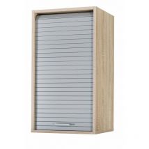 Meuble Cuisine Chêne Rideau Alu Blanc ou Noir 2 Etagères l 40 h 72 p 35 cm - Coloris: Aluminium