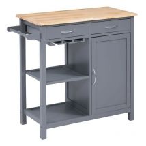 Miroytengo - Meuble de cuisine buffet micro-ondes meuble d'appoint micro-ondes en gris style moderne 82x79x40 cm