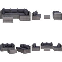 Salon de jardin 5 pcs et coussins et oreillers Résine tressée - Salon De Jardin - Mobilier De Jardin - Ensemble Salon - Meubles De Jardin - Canapé