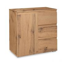 Finori - Meuble de rangement 1 porte 3 tiroirs naturel