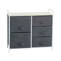 Five Simply Smart - Meuble de Rangement '5 Tiroirs' 83cm Gris Foncé