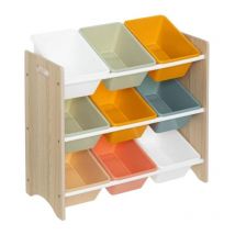 Meuble de Rangement 9 Bacs Play 64cm Multicolore