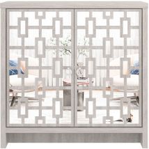 Galano - Buffet Newark 2 Portes, 79cm w x 39.8cm d x 77.6cm h, Style Moderne, Couleur Chêne gris poussiéreux