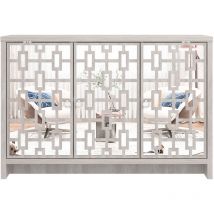Buffet Galano Newark 3 Portes, 115.6cm w x 39.8cm d x 77.6cm h, Style Moderne, Couleur Chêne gris poussiéreux