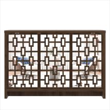 Galano - Buffet Newark 3 Portes, 115.6cm w x 39.8cm d x 77.6cm h, Style Moderne, Couleur noyer royal