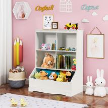 Maisonchic - Meuble de Rangement pour Jouets à 3 Niveaux avec 4 Compartiments Ouverts Blanc CWXT3212 design in