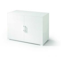 Meuble De Rangement Pour Salle De Bain à Double Porte Blanc H66cm
