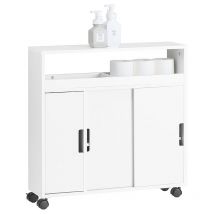 Sobuy - Meuble de Rangement Salle de Bain Armoire wc Meuble wc pour Papier Toilette Porte Brosse wc BZR02-W
