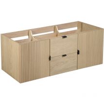 Mob-in - Meuble double vasque 140cm chêne studio suspendu