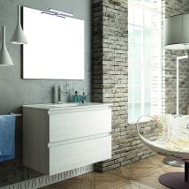 Cosyneo - Meuble de salle de bain 80cm simple vasque - 2 tiroirs - hibernian (bois blanchi) - balea