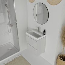 Cersanit - Meuble salle de bain-50x35cm-Gain de place-Gris Clair-Moduo Slim