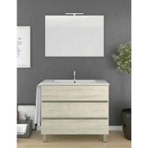 Decohor - Meuble de salle de bain balder avec plan vasque et miroir. Avec porte-serviettes en cadeau différentes couleurs et tailles Crème 60CM