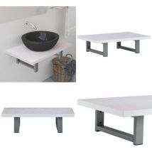 Meuble de salle de bain Blanc 60x40x16,3 cm - Étagère Salle De Bain - Meuble Salle De Bain - Rangement Salle De Bain - Étagère Murale - Design Salle