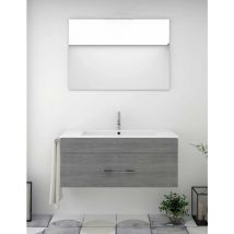 Decohor - Meuble de salle de bain bragi avec plan vasque et miroir. Avec porte-serviettes en cadeau différentes coleurs et tailles Chêne smoky 60CM