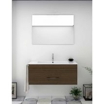 Decohor - Meuble de salle de bain bragi avec plan vasque et miroir. Avec porte-serviettes en cadeau différentes coleurs et tailles Chêne évasion 60CM