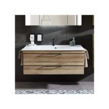Azurlign - Meuble de salle de bain Carat Ligne 212 Diamètre 120 cm Couleur Chêne Riviera Colonne de rangement Avec colonne Armoire de toilette Sans