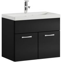 Badplaats - Meuble de salle de bain Montreal 01 60 cm - Noir Brillant - Armoire