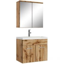 Badplaats - Set de meuble de salle de bain Montreal 01 60 cm - Chene - mirroir cabinet