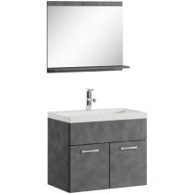 Badplaats - Set de meuble de salle de bain Montreal 02 60 cm - Gris - Armoire