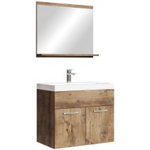 Badplaats - Set de meuble de salle de bain Montreal 02 60 cm - Chene Marron - Armoire