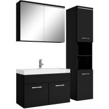 Badplaats - Ensemble meuble de salle de bain Paso 80 cm Noir mat – Armoire meuble