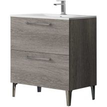 Mennza - Meuble de salle de bain deko 80 cm Bois foncé