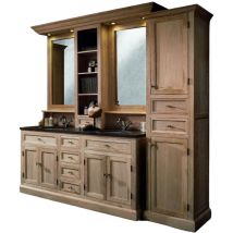 Hellin - Meuble de salle de bain double vasque + 1 colonne d (ensemble) - verone