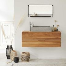 Meuble de salle de bain en teck massif 115 cm