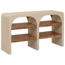 Meuble sous vasque en mdf effet béton et bois d'acacia Dalva