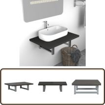 Meuble de salle de bain Gris 60x40x16,3 cm - Étagère Salle De Bain - Meuble Salle De Bain - Rangement Salle De Bain - Étagère Murale - Stockage Salle