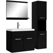 Ensemble meuble de salle de bain Montreal - Badplaats - 60 cm Noir mat - Armoire
