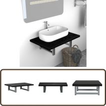 Meuble de salle de bain Noir 60x40x16,3 cm - Étagère Salle De Bain - Meuble Salle De Bain - Rangement Salle De Bain - Étagère Murale - Design Salle