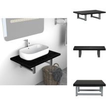 Meuble de salle de bain Noir 60x40x16,3 cm - Étagère Salle De Bain - Meuble Salle De Bain - Rangement Salle De Bain - Étagère Murale - Design Salle