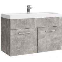 Meuble de salle de bain Paso 01 - Badplaats - 80 cm - Beton gris - Armoire